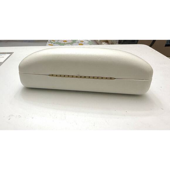 Chloe White Hard Clamshell Case w. Gold Logo Sunglasses Glasses Eyeglasses - Picture 3 of 6